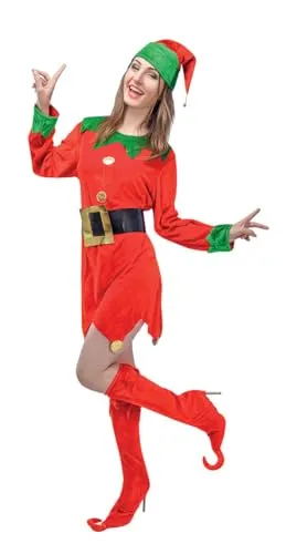 P'tit Clown Lutin costume elfo Natale donna adulto verde