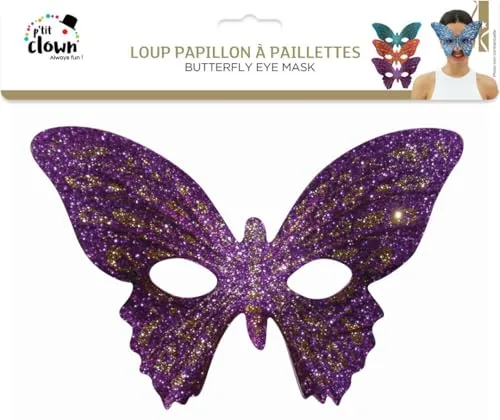 P'tit Clown 50003 Maschera Lupo Farfalle Paillettes