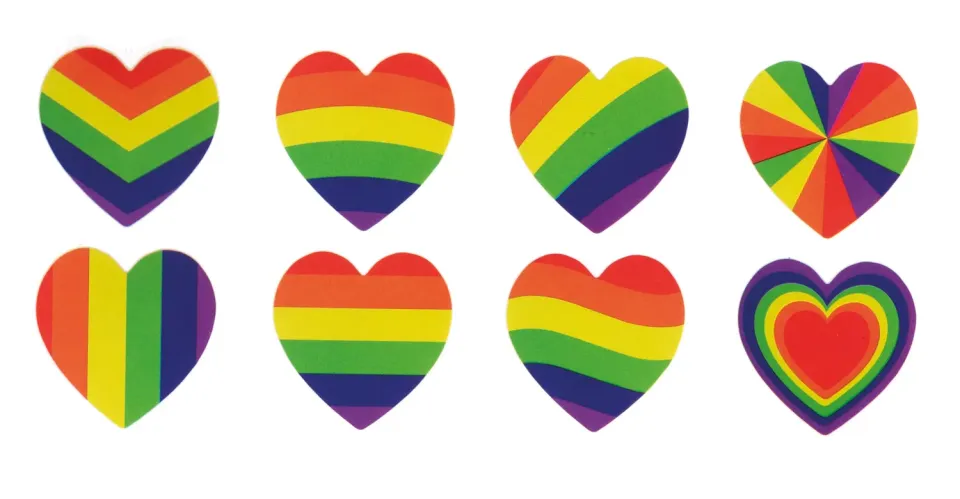 P'tit Clown 23256 Adesivi Cuore Arcobaleno 240 Pezzi Carta