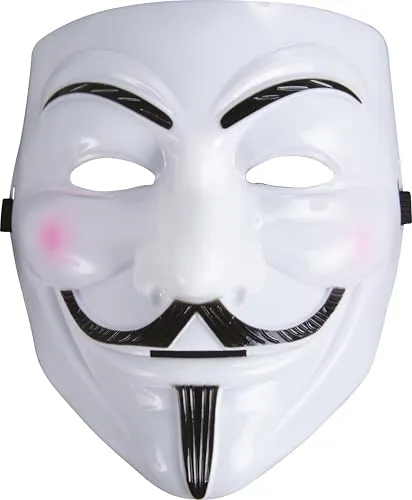 P'tit Clown maschera rigida anonima bianca adulto