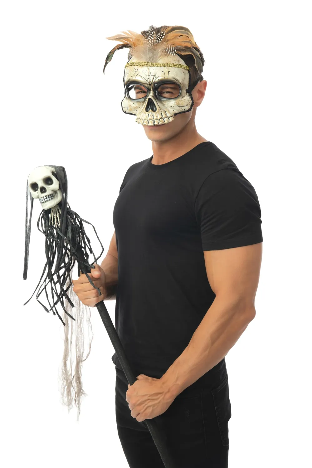 P'tit Clown bastone prete voodoo 90 cm teschio