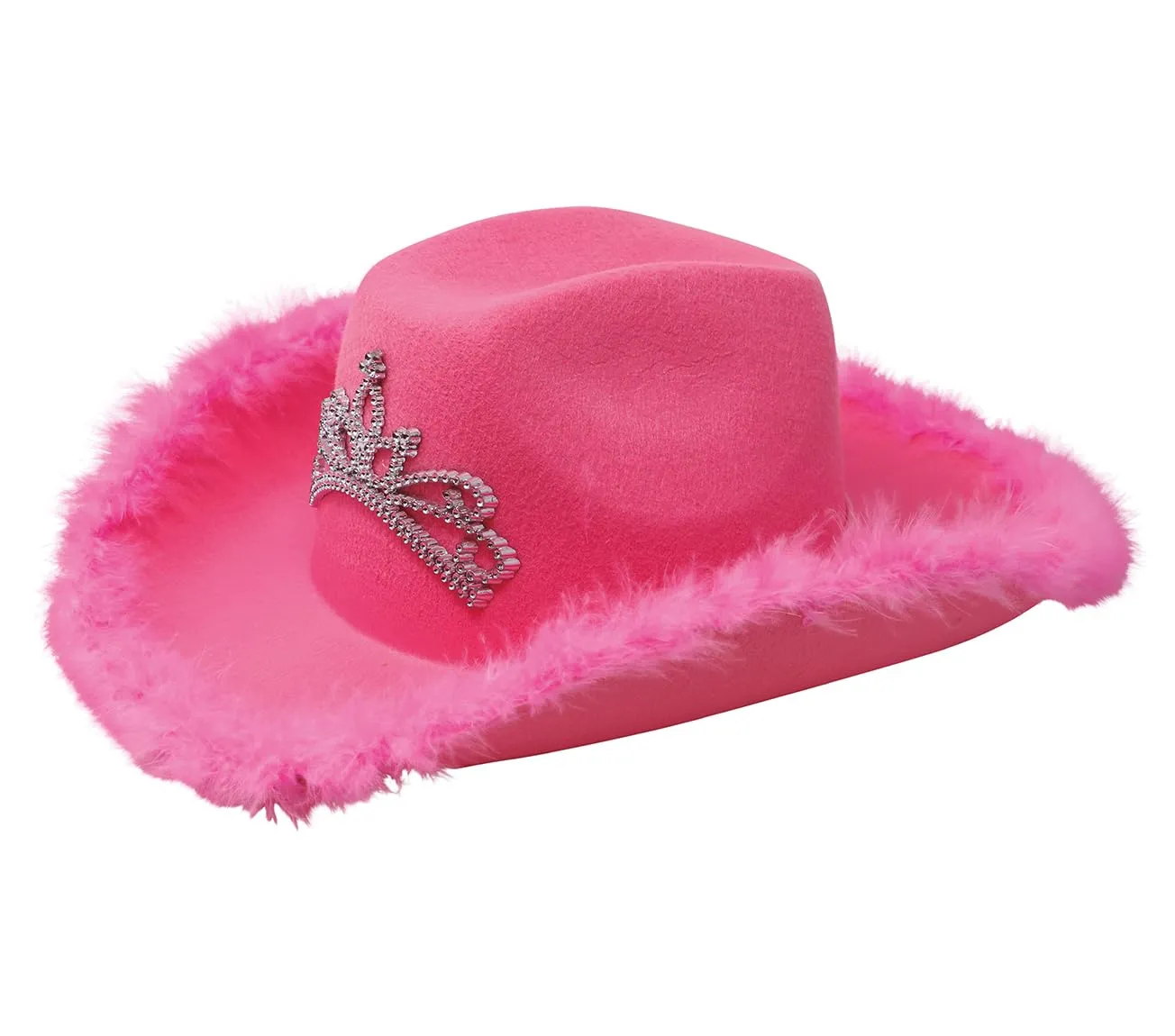 Fiestas Guirca cappello cowgirl rosa con marabou diadema