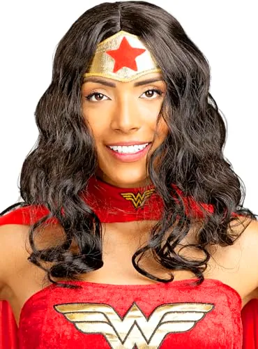 Funidelia Wonder Woman parrucca donna nera ufficiale DC