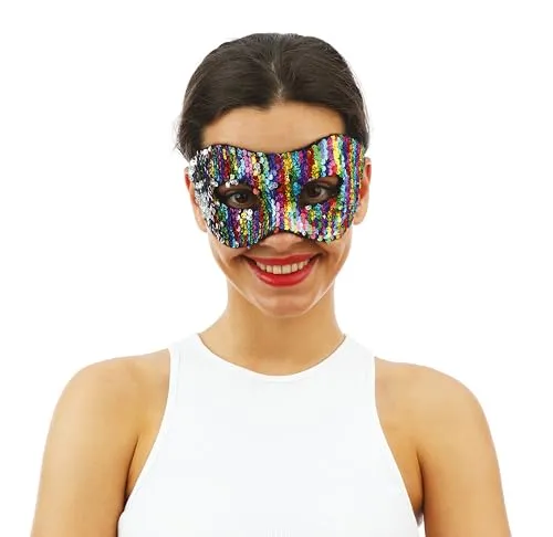 P'tit Clown 23389 maschera lupo paillettes multicolore reversibili
