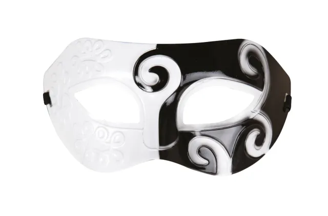 P'tit Clown 23388 lupo maschera veneziana nero bianco