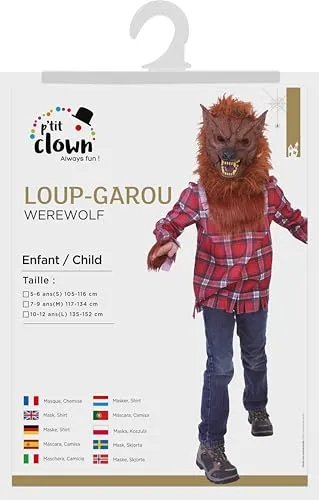 P'tit Clown Lupo Mannaro Costume Bambino 5-6 Anni Rosso