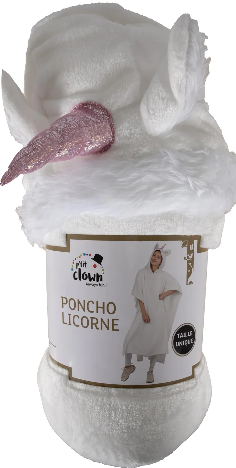 P'tit Clown 97004 Poncho Bianco Adulto Carnevale