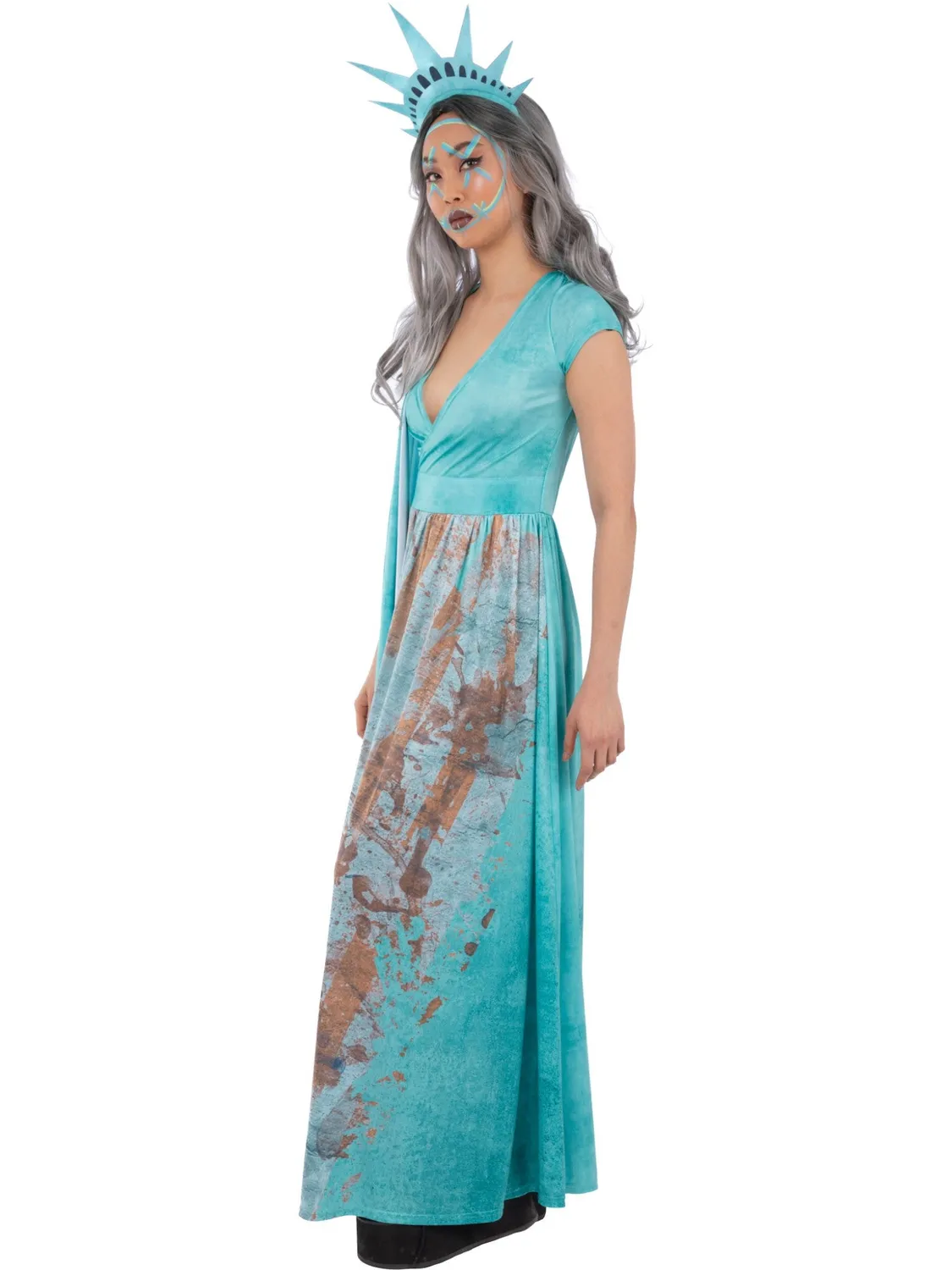 Smiffys Lady Liberty costume donna M 12-14 con abito e corona