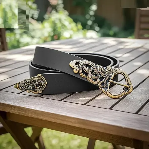 La Bottega di Merlino Cintura in pelle fibbia ottone