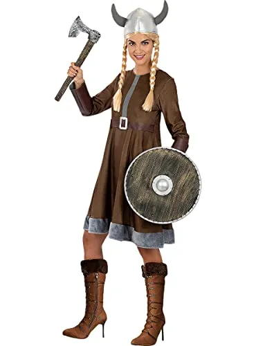 Funidelia Costume Vichinga donna marrone XS per Carnevale