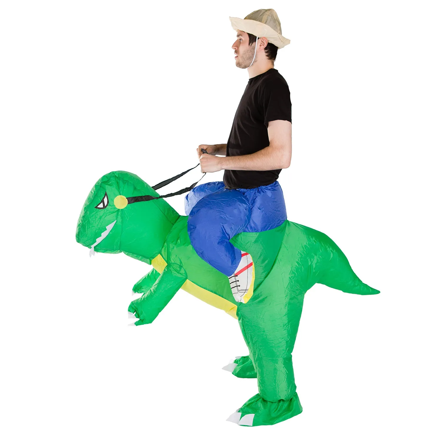 Bodysocks Dinosauro T-Rex Costume Gonfiabile Adulto Cappello
