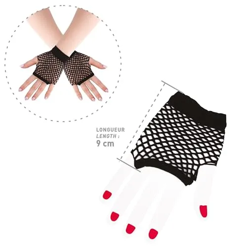 P'tit Clown 90313 guanti rete neri donna taglia unica