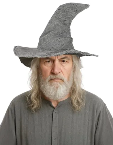 Guirca Cappello Mago Grigio Accessorio Carnevale Stregone