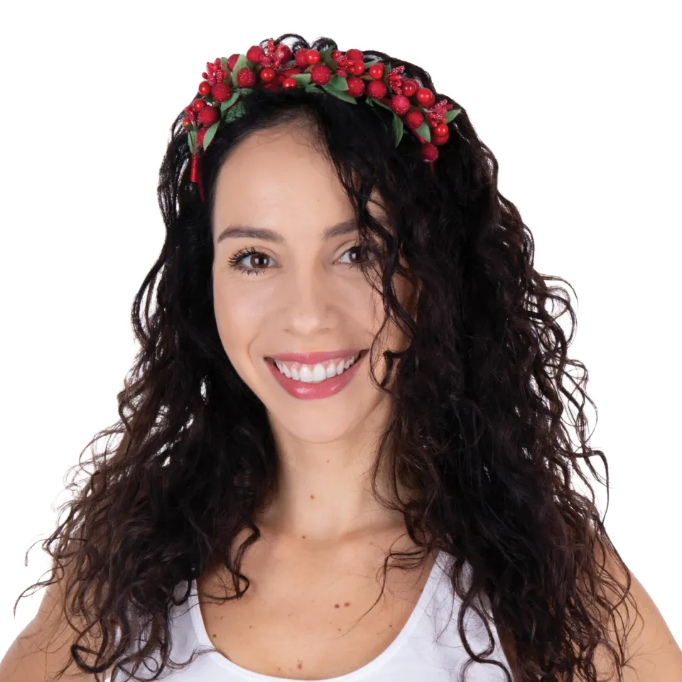 P'tit Clown Re22778 cerchietto Natale bacche rosse