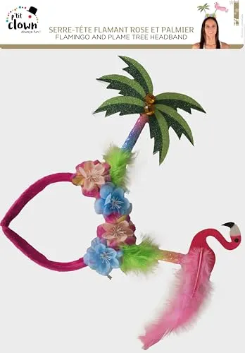 P'tit Clown 45964 cerchietto fenicottero rosa palma adulto