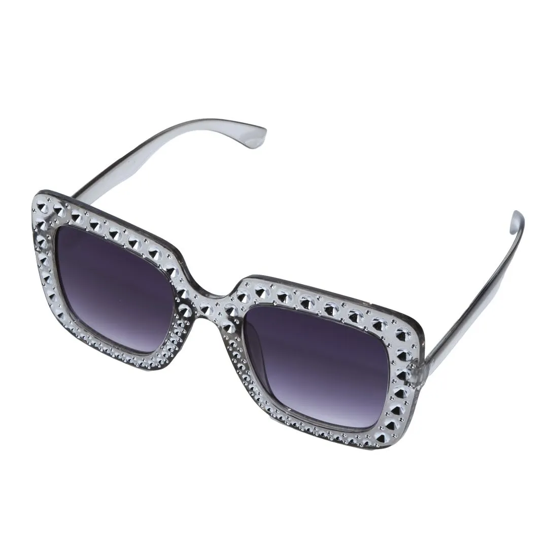 P'tit Clown Disco occhiali da festa argento strass anni 70