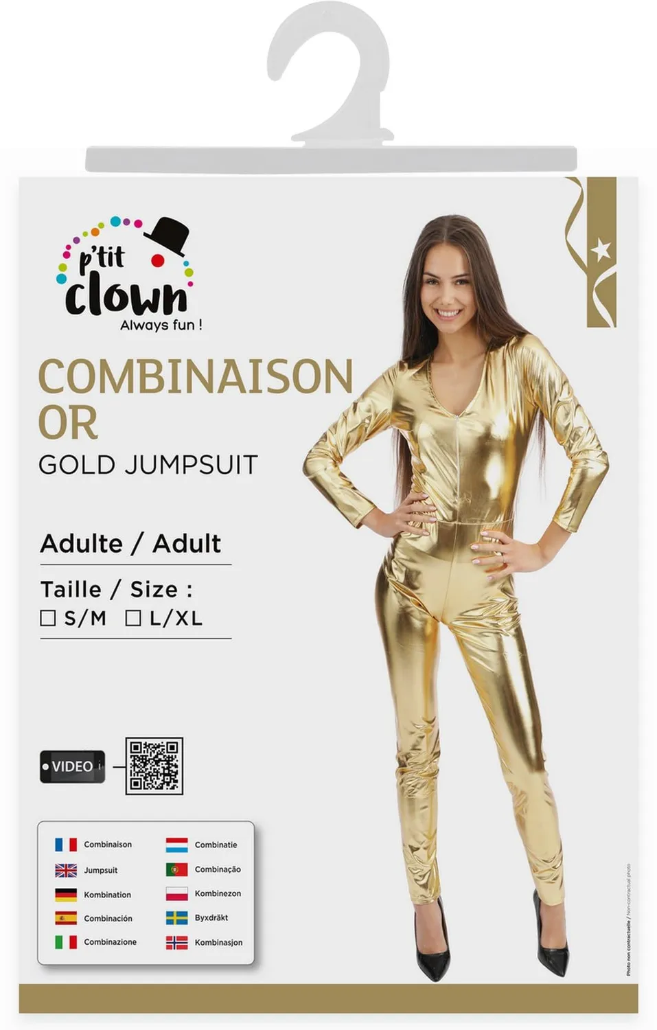 P'tit Clown Tuta Intera costume donna argento S-M
