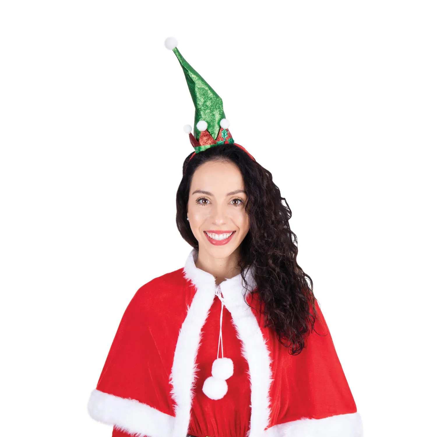 P'tit Clown re22378 cerchietto elfo natalizio rosso e verde