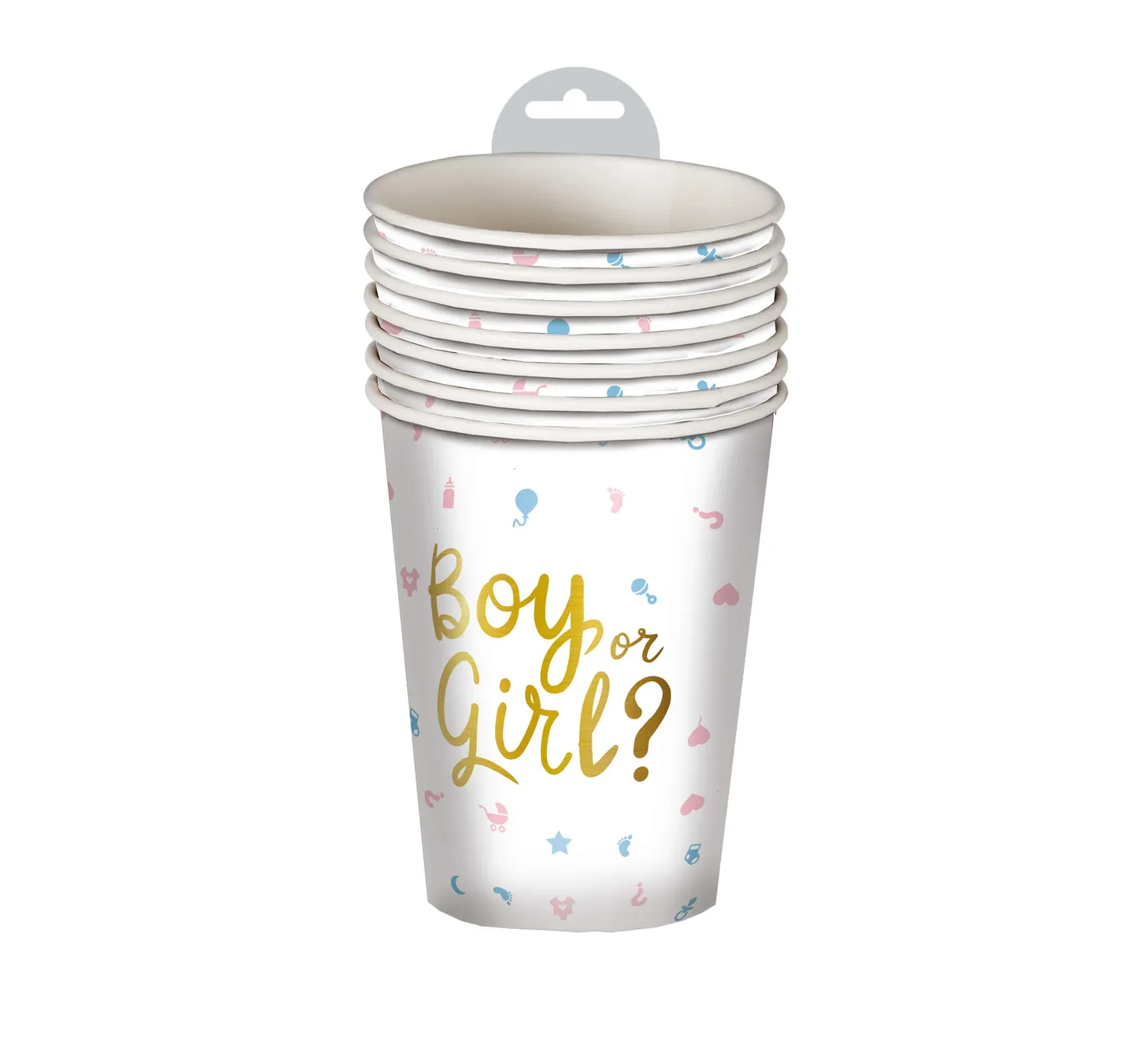 Guirca It's a Boy bicchieri carta 6 pezzi bianchi 240 ml