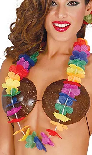Fiestas Guirca Collana hawaiana multicolore fiori