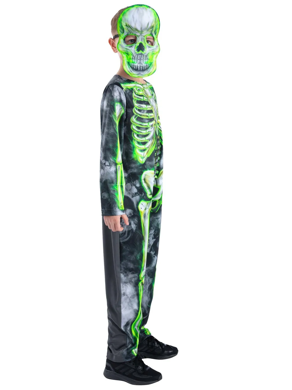 Smiffys Glow Skeleton costume scheletro bimbo 10-12 anni
