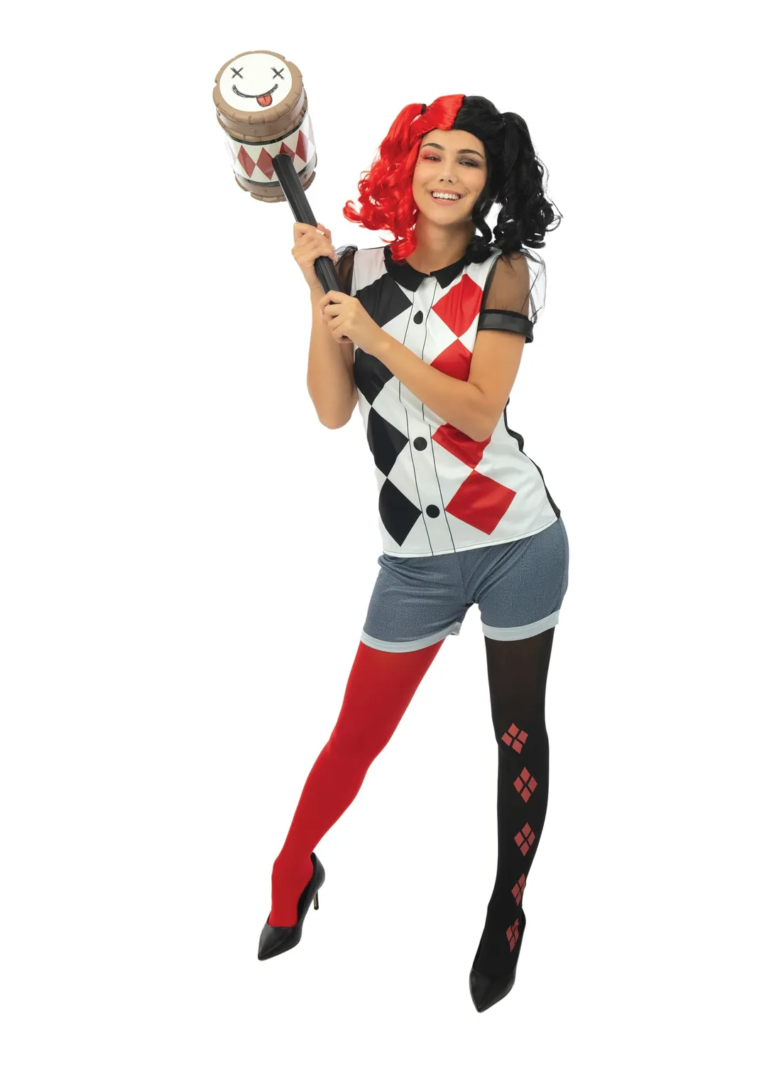 P'tit Clown Parrucca arlecchino donna nero rosso