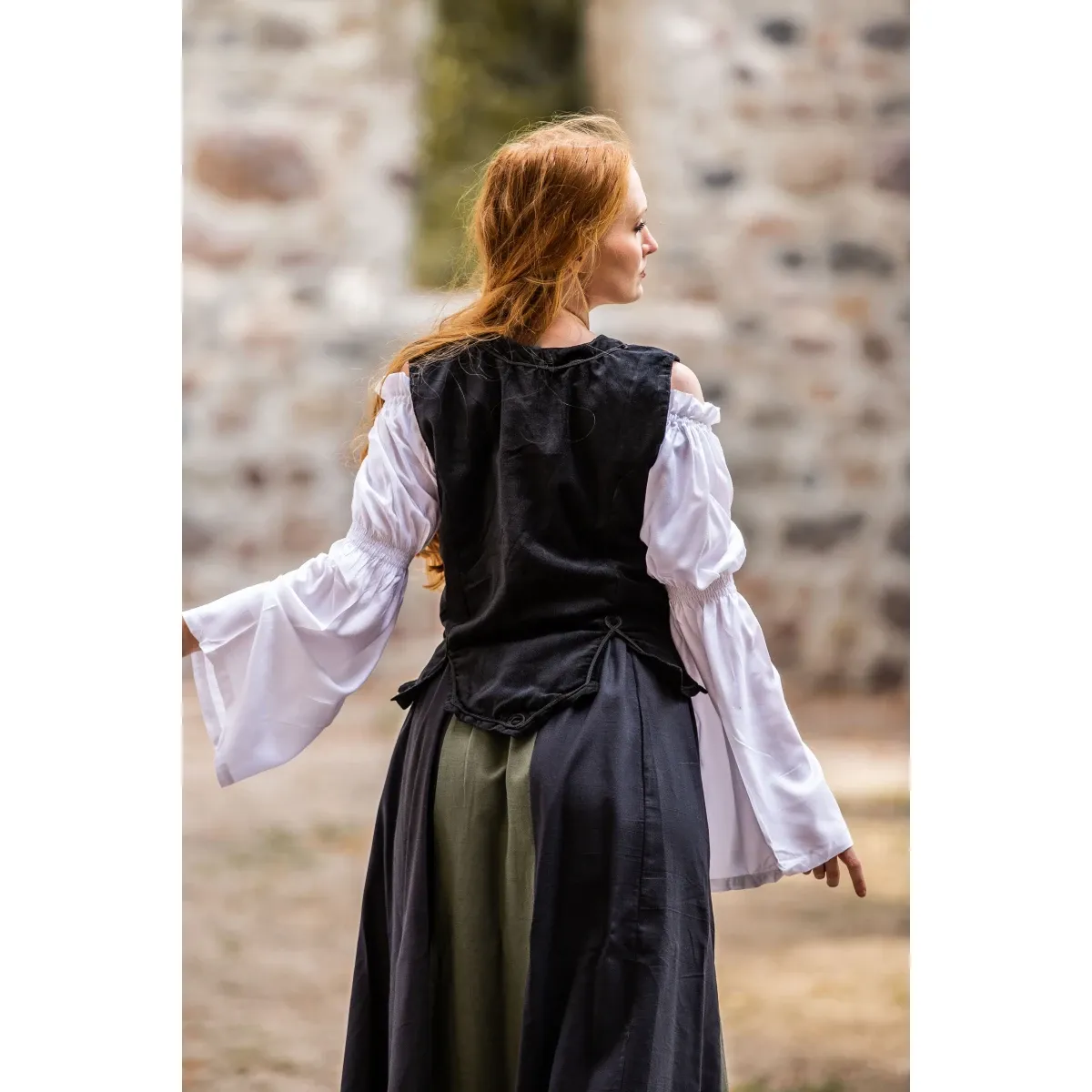 La Bottega di Merlino Odette Gilet Corpetto Velluto Nero
