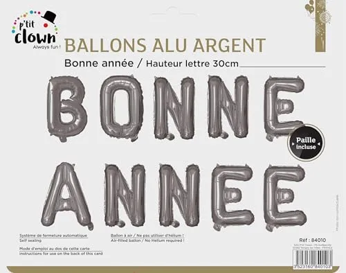P'tit Clown Buon Anno palloncino argento