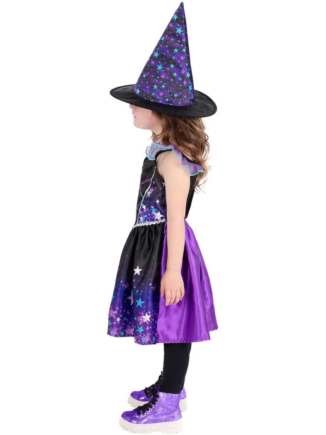 Smiffys Starry Night Witch costume strega bambina con cappello