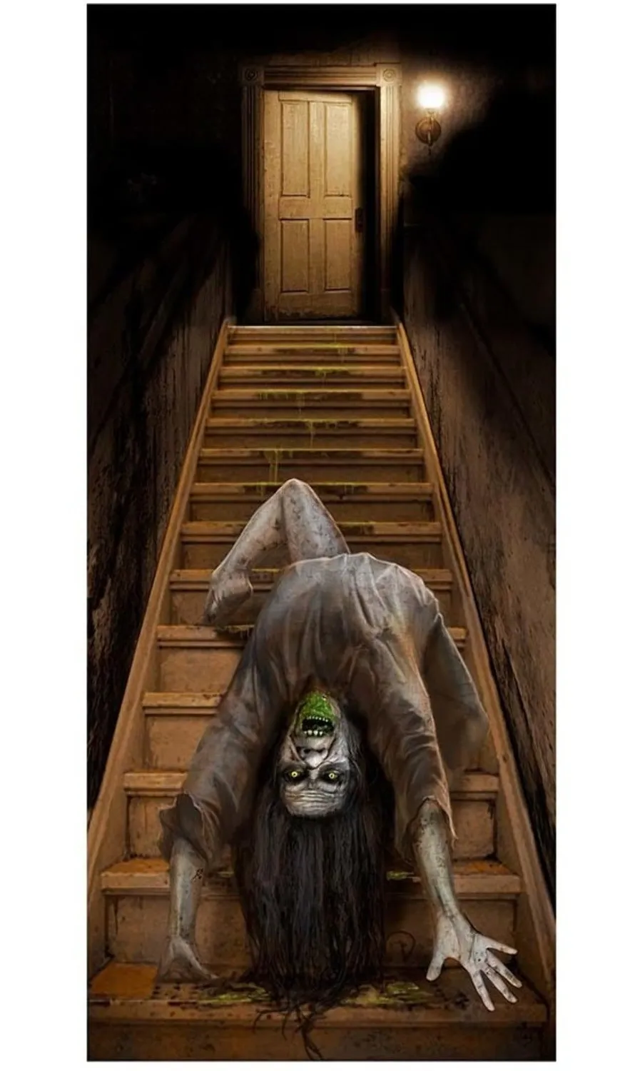Guirca decorazione porta Halloween Strega Sorpresa 80x180 cm in tessuto