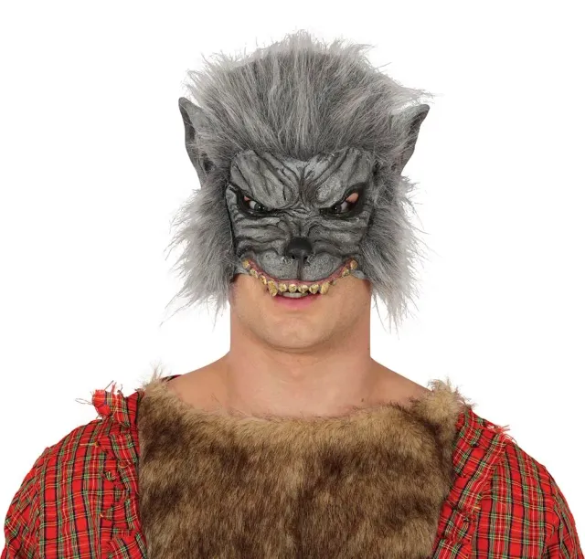 Fiestas Guirca Maschera Lupo grigia adulto unisex