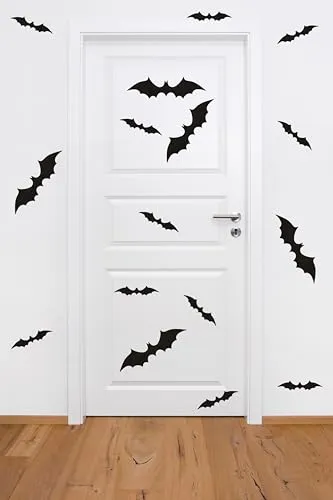 P'tit Clown re22936 adesivi pipistrello 60 pezzi neri 3D