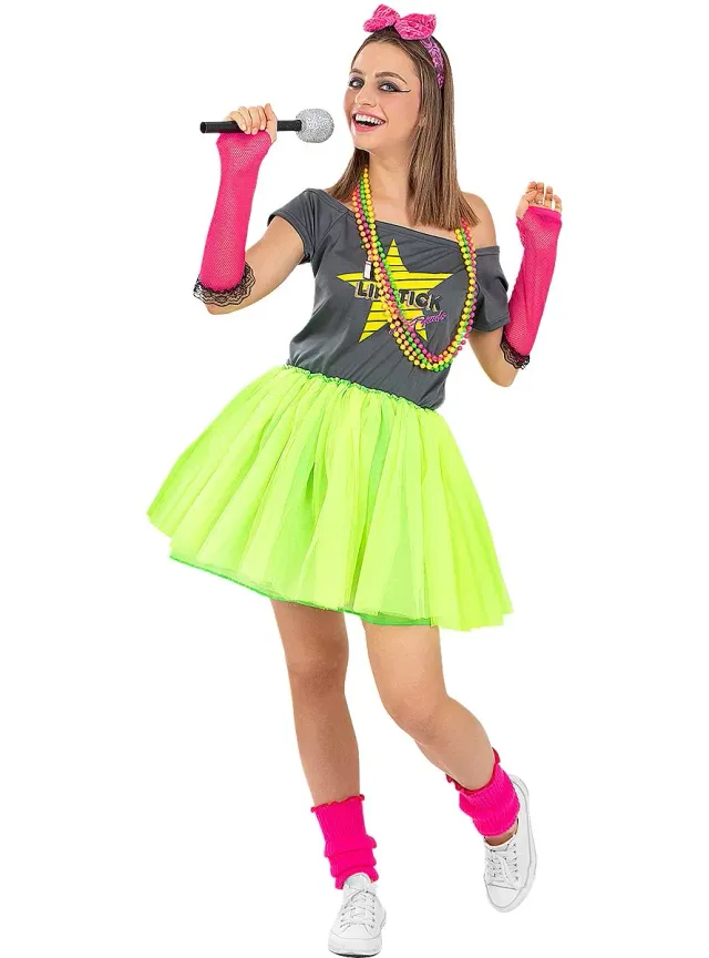 Funidelia Anni 80 Pop Costume Donna Nero Taglia S