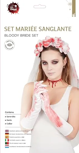 P'tit Clown set sposa insanguinata cerchietto guanti