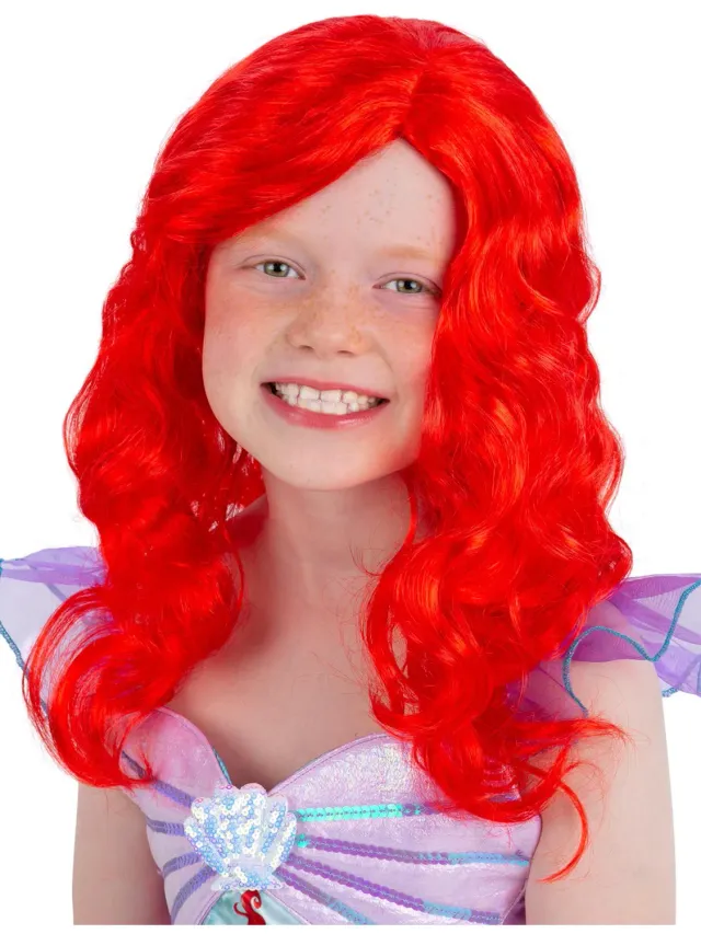 Smiffys Mermaid parrucca rossa lunga da sirena bambina