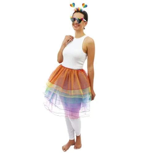 P'tit Clown 23262 mezza tutù arcobaleno taglia unica