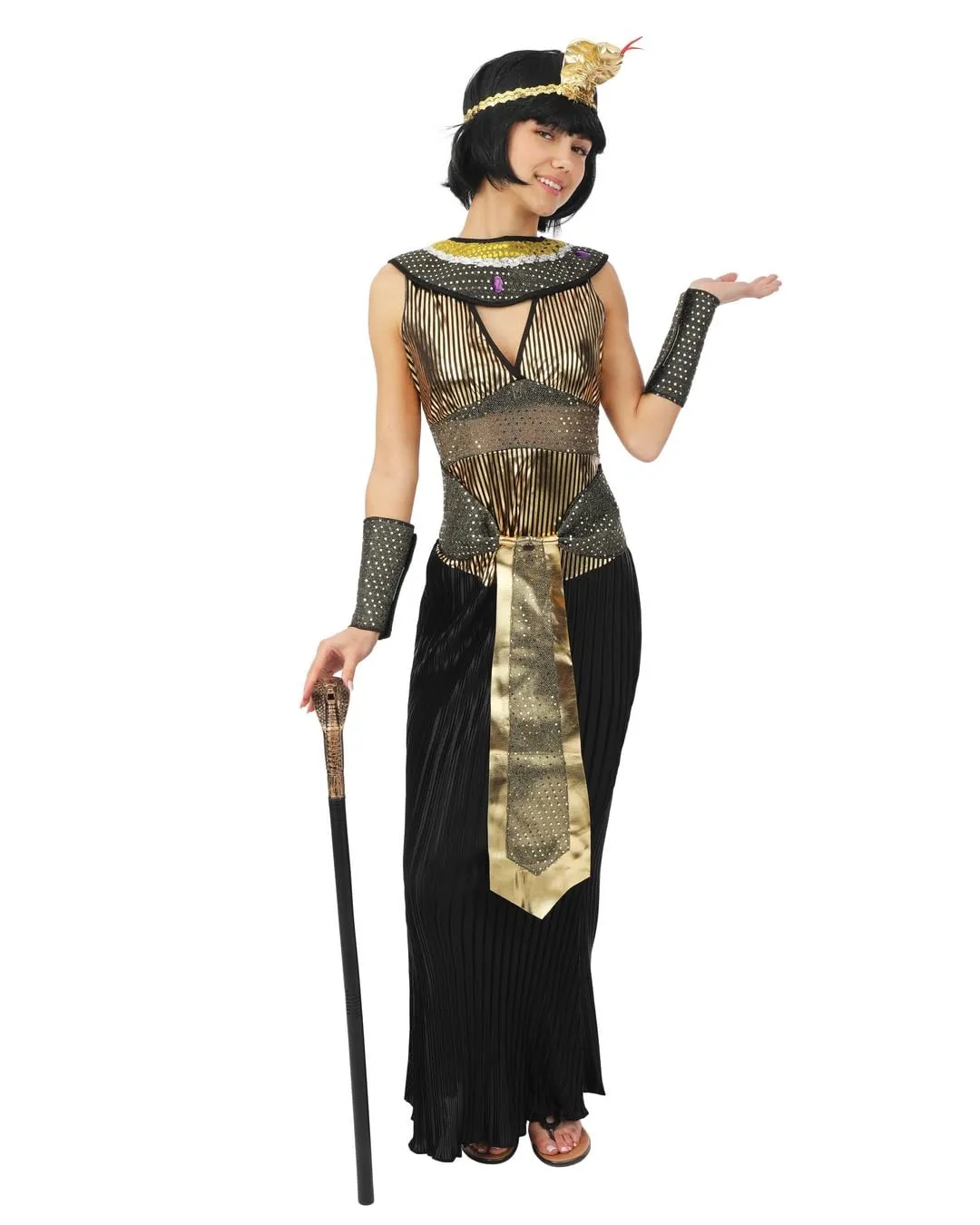 P'tit Clown Egiziana costume donna nero L-XL completo