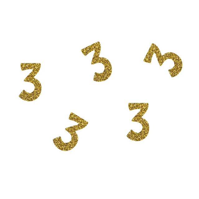 P'tit Clown re21034 Coriandoli Glitter Oro Numero 3 50pz