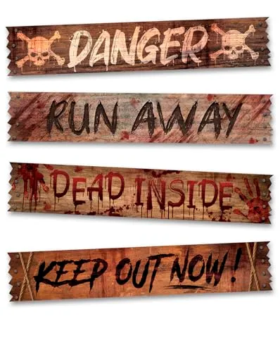 Guirca Segnale Horror Cartelli Decorativi 70x13 cm Halloween