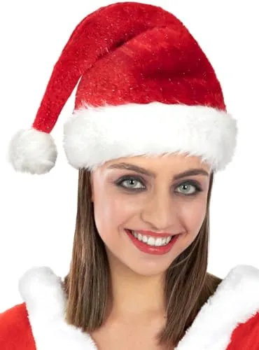 Funidelia Babbo Natale berretto deluxe rosso adulto