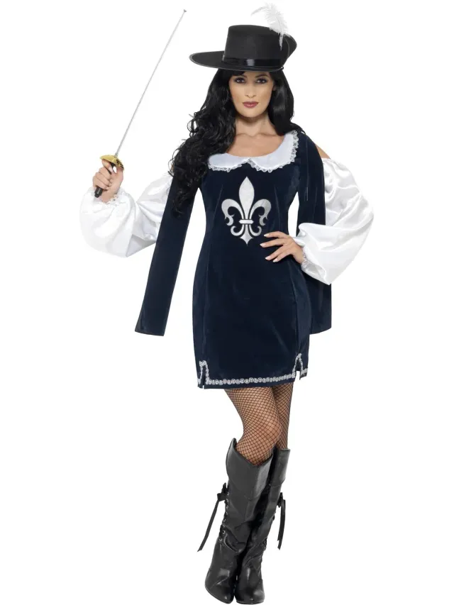 Smiffys Musketeer costume moschettiera blu S