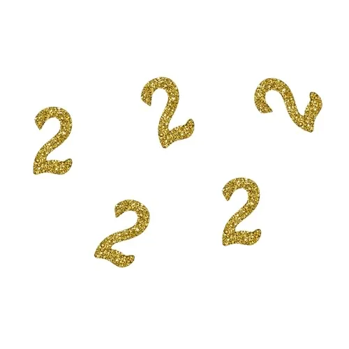 P'tit Clown re21033 coriandoli glitter numero 2 oro 50 pezzi