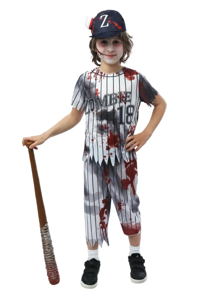 P'tit Clown costume zombie baseball bambino Halloween