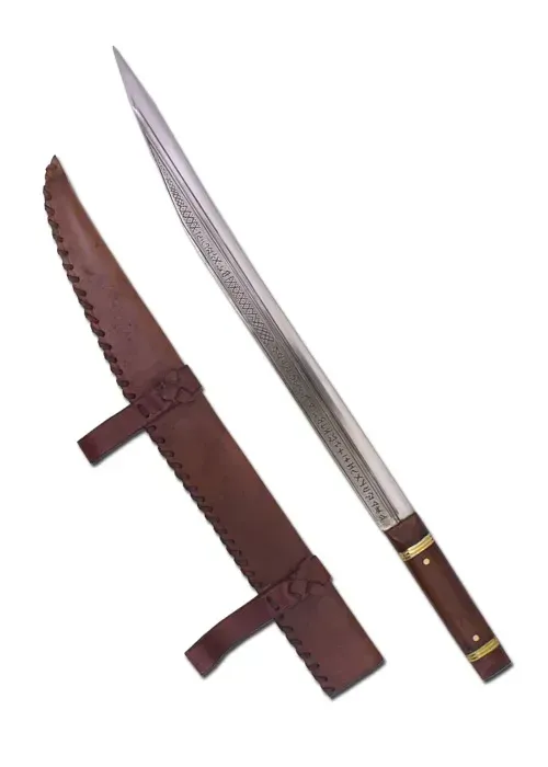 La Bottega di Merlino Seax Beagnoth coltello fodero cuoio 73 cm