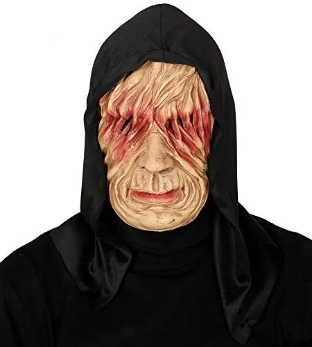 Guirca Maschera Lebbroso con Cappuccio Adulto Beige