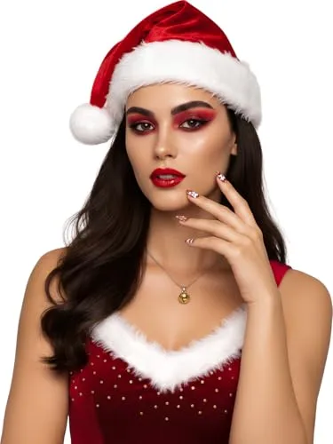 Fiestas Guirca Unghie Finte Natale Rosso Bianco 24 pz