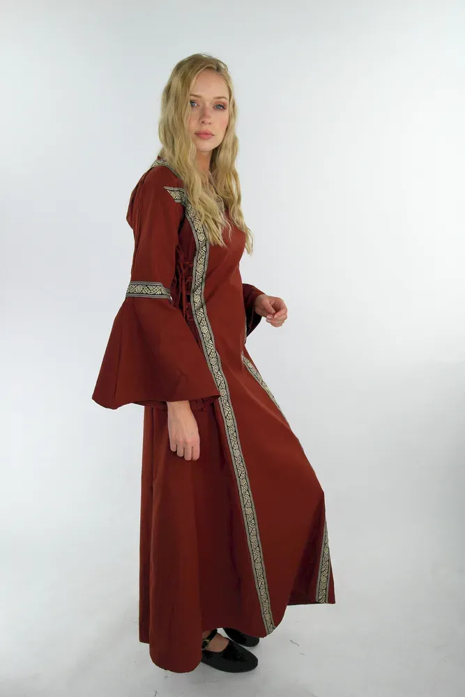 La Bottega di Merlino Sophie Abito Medievale Cotone con Bordo