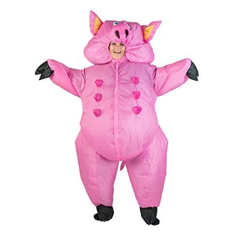 Bodysocks costume gonfiabile maiale adulto rosa