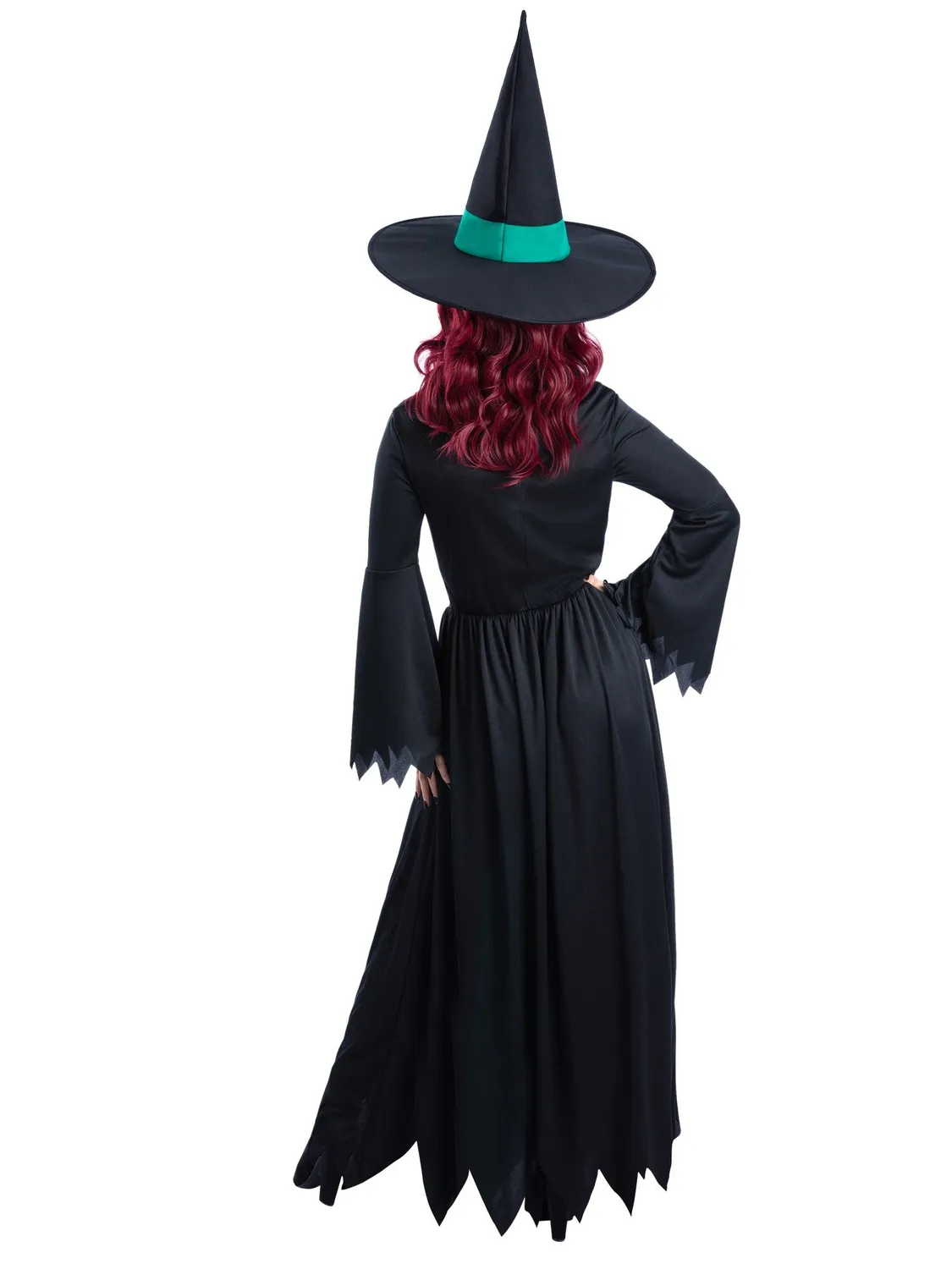 Smiffys Bewitched costume strega verde donna con cappello