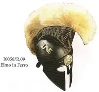 La Bottega di Merlino Elmo italo-corinzio nero pennacchio